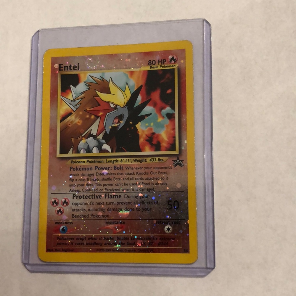 (Rare) Holographic 1st Edition Entei 1995-2001 Pokémon Card #34